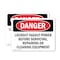 Signmission Lockout Tagout Power Servicing Repairing Danger Sign, Vinyl Decal, 7in W x 5in L, 2PK OS-2PACK-DS-D-57-L-1845 - alternate 1